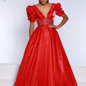 Johnathan Kayne Vibrant Red Prom Dress